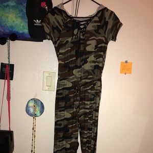 Camo Hooded JumpSuit